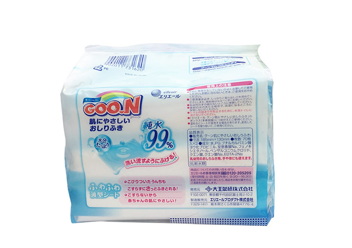 商品[国内直发] GOO.N|GOO.N大王 宝宝屁屁柔湿巾替换装 70片*3组,价格¥31,第9张图片详细描述